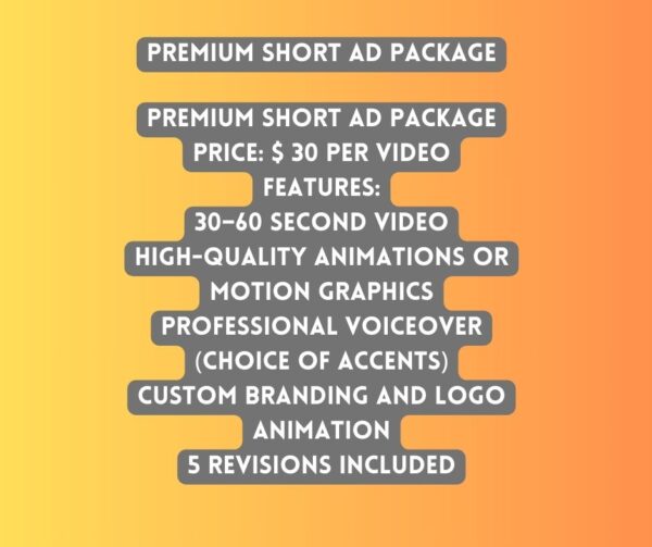 Premium Short Ad Package